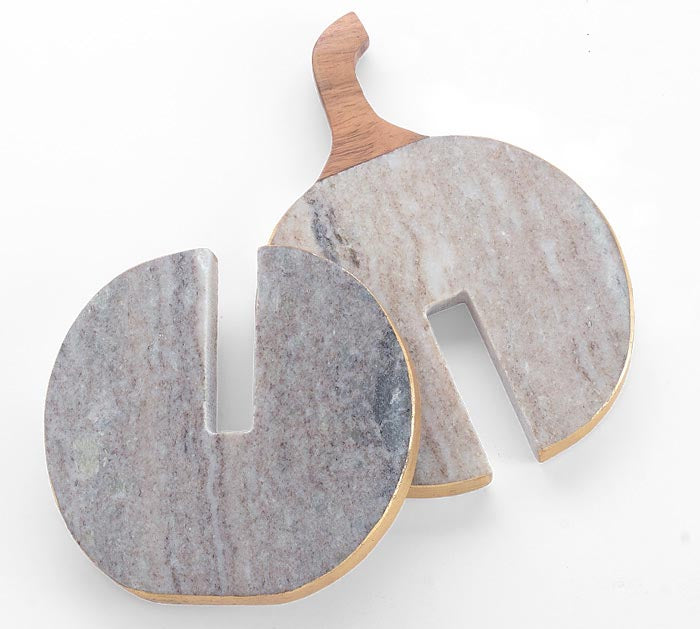 Large Interlocking Marble Pumpkin Decor