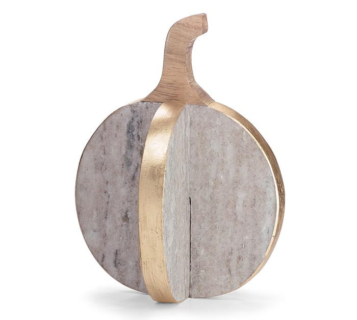 Large Interlocking Marble Pumpkin Decor