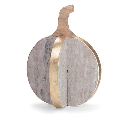 Large Interlocking Marble Pumpkin Decor