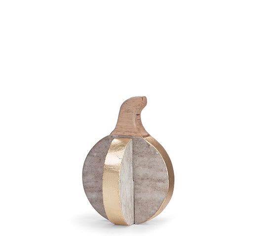Small Interlocking Marble Pumpkin Decor
