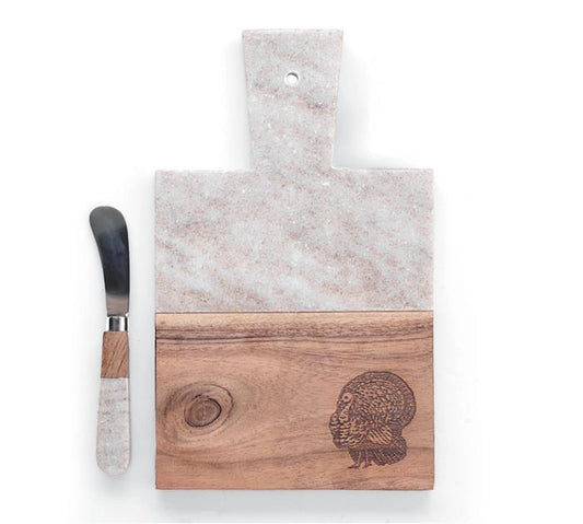Turkey Charcuterie Board Marble and Wood
