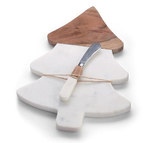 Marble and Acacia Wood Charcuterie Board