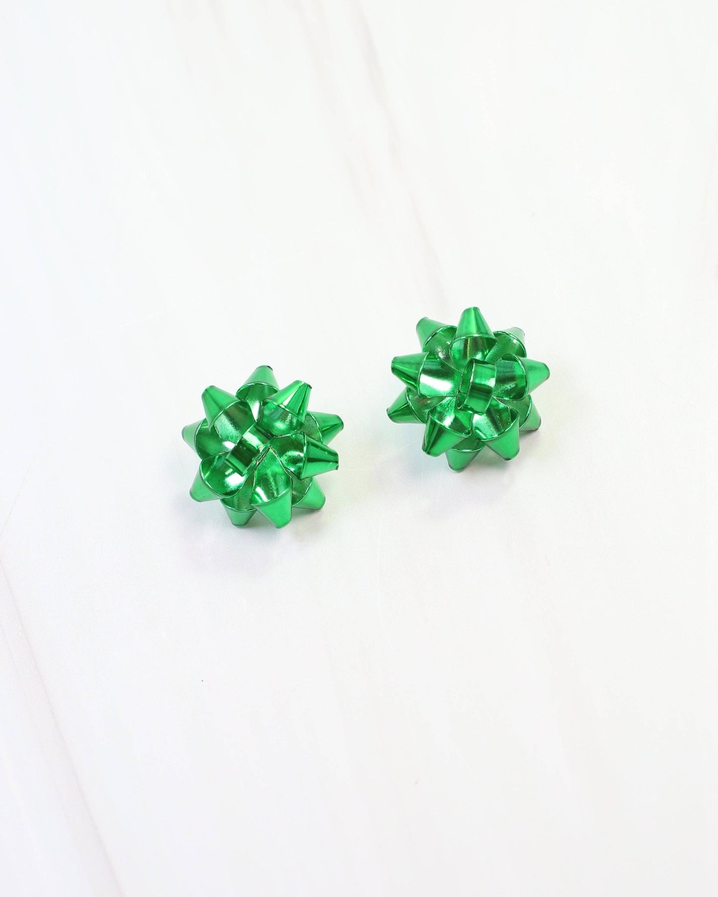 Let's Wrap Large Bow Stud Earring Green: Default