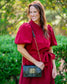 Cecilia Circle Logo Handbag Black Patent EC: