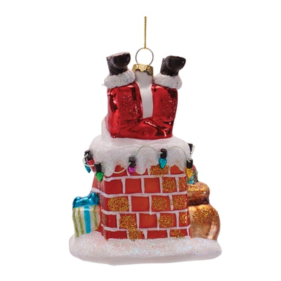 Santa in Chimney Ornament