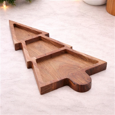 Tree Divided Wood Tray