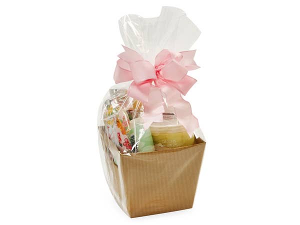 Clear Cellophane Basket Wrap Bags: Clear / 100 Pack / X-Small 8x4x18"