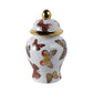 Multicolor 8x5 in. Ceramic Glam Temple Jar with Butterflies