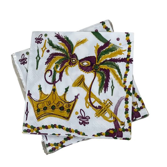 Cocktail Napkin - Mardi Gras Mask