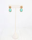 Mindy Textured Gold Drop Earring Turquoise
