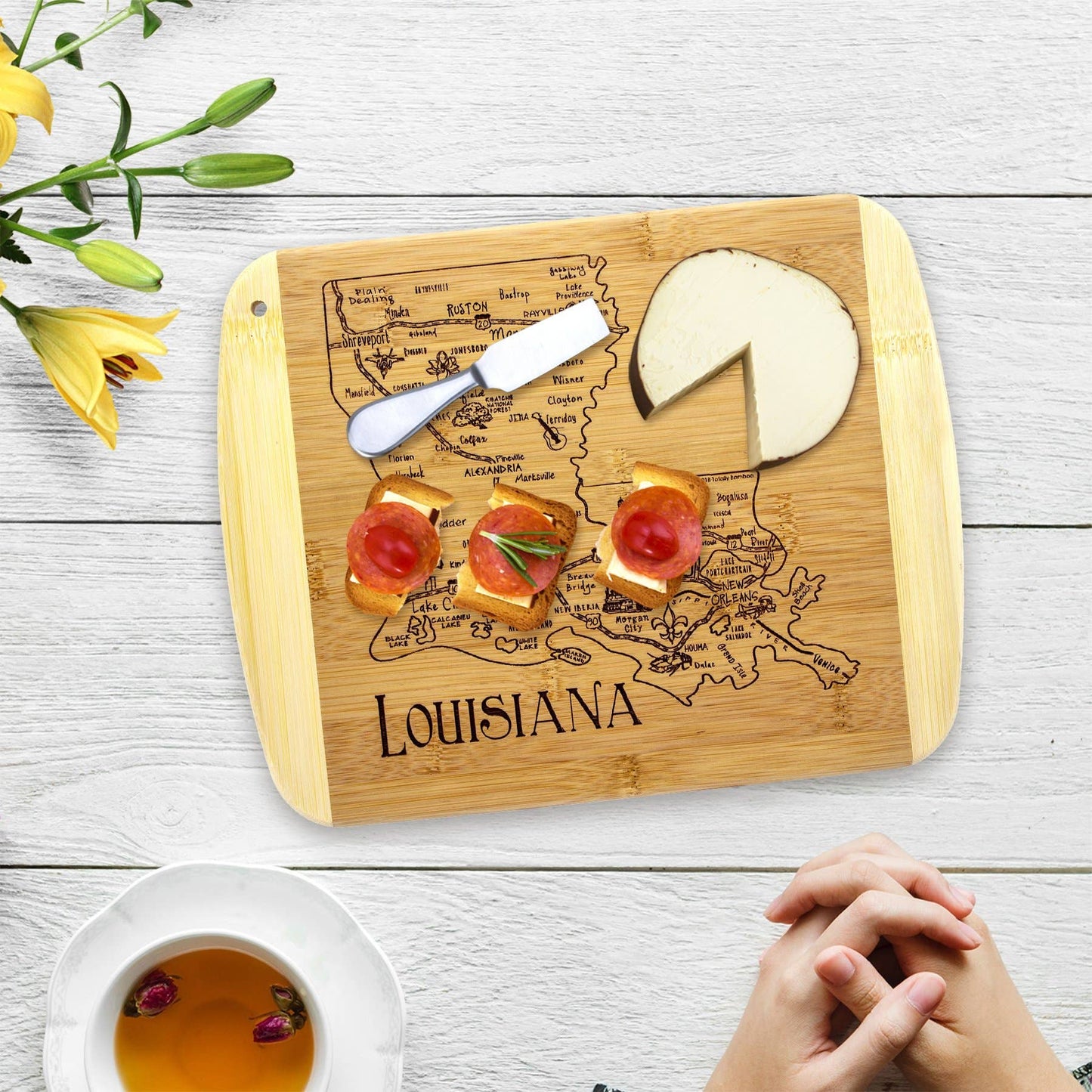 A Slice of Life Louisiana Cutting & Charcuterie Board