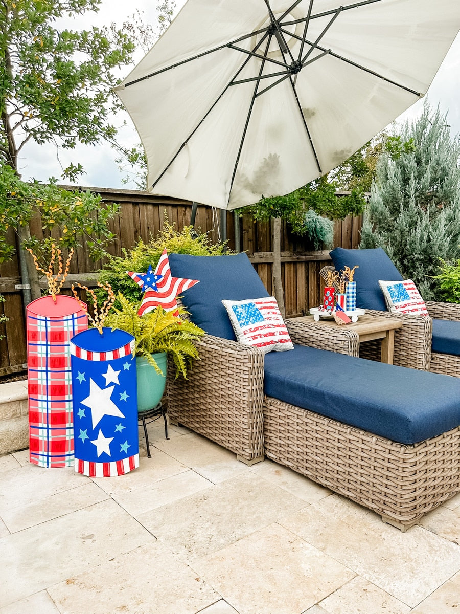 Red Plaid Firecracker Yard