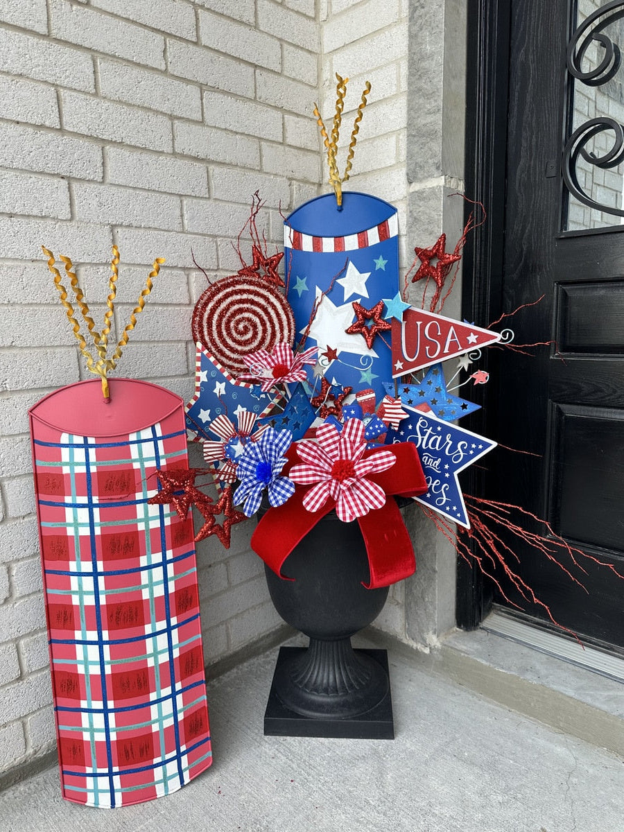 Red Plaid Firecracker Yard