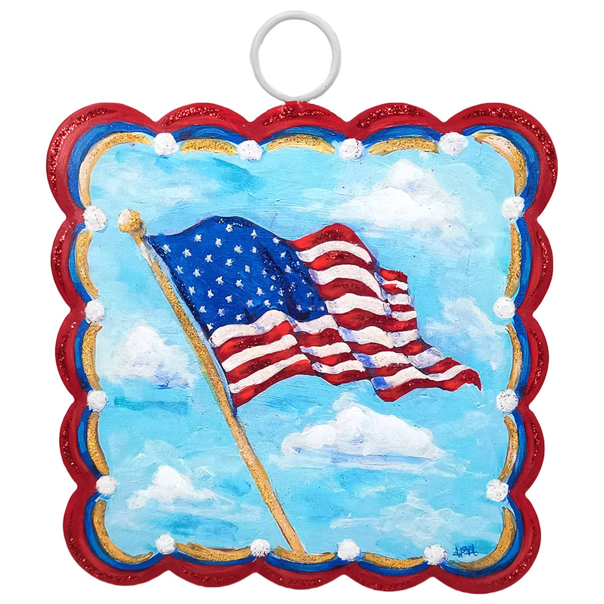 Mini Scallop Art Waving Flag