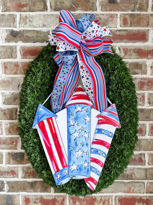 Patriotic Rocket PVC Door Hanger