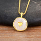 Cross or Heart Pattern Round Charm Pendant Necklace