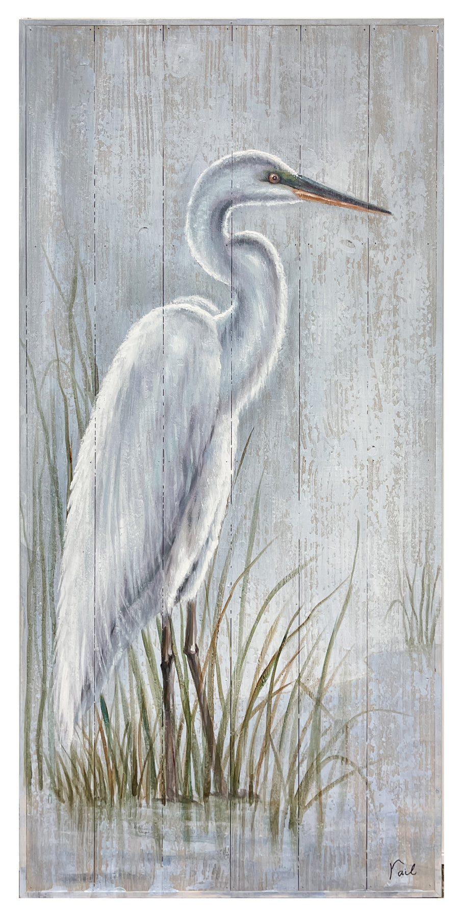 CRANE - Hand Painted on Wood