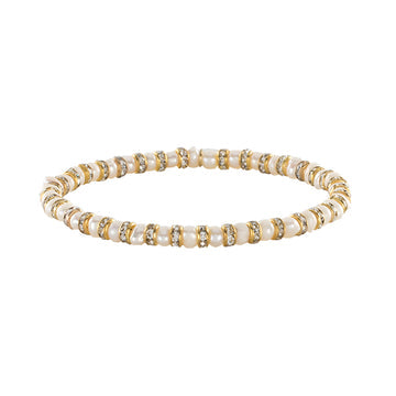 CAROLINE MINI BEADED BRACELET - PEARL/GOLD