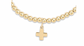 Classic Gold 3mm Bracelet - Signature Cross Gold Charm