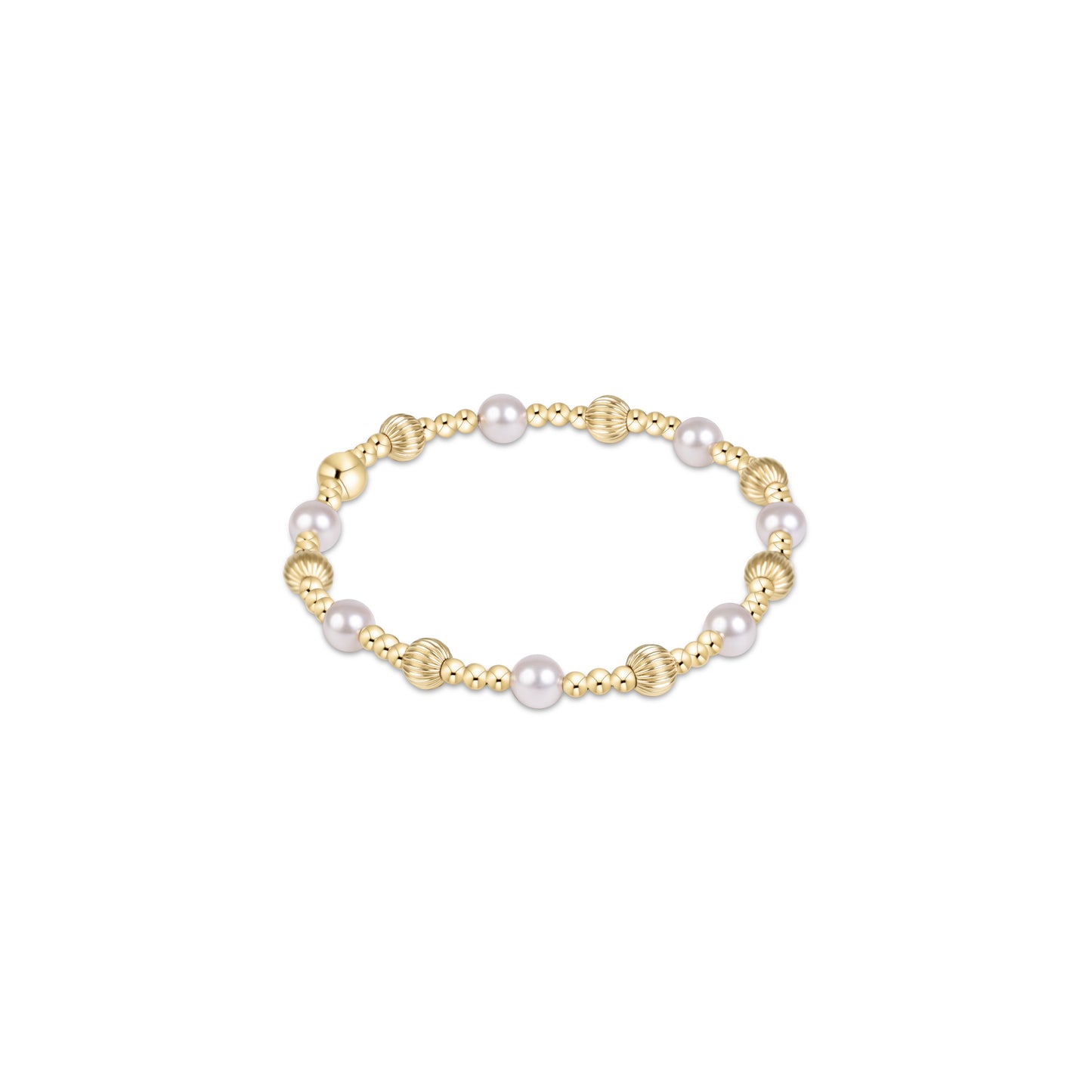 Dignity Sincerity Gold 5mm Bracelet - Pearl