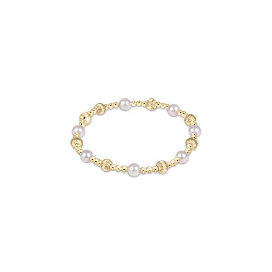 Dignity Sincerity Gold 5mm Bracelet - Pearl