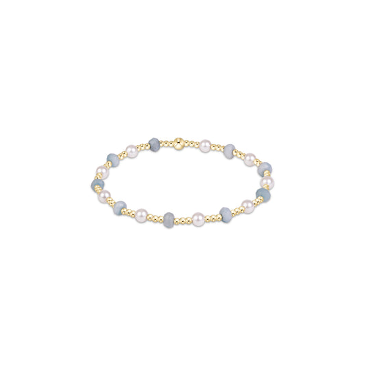 Sincerity Gemstone & Pearl 4mm Bracelet - Aquamarine