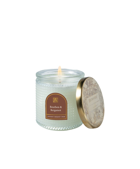 Bourbon & Bergamot - Textured Glass Candle