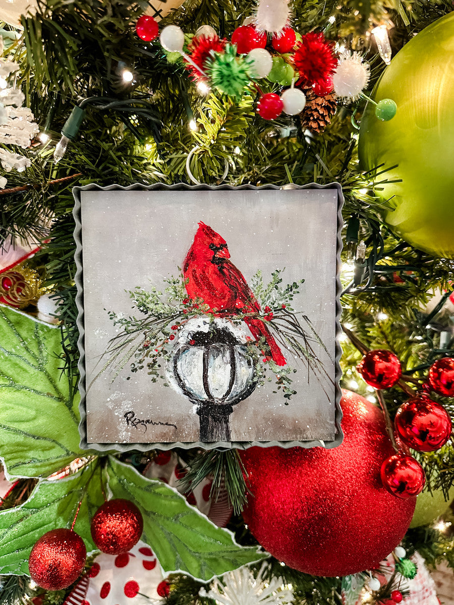 Mini Cardinal on Lamp Post Print