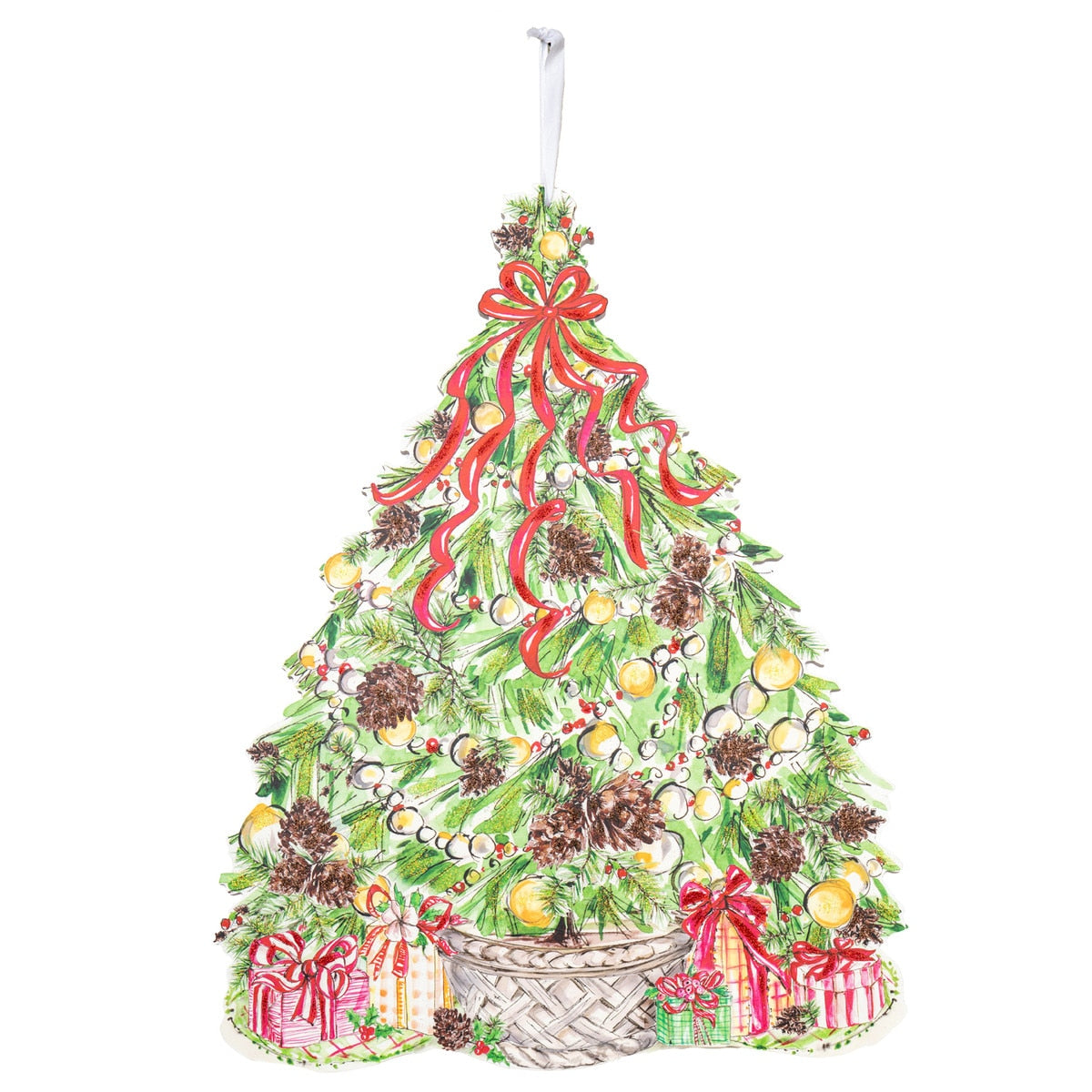Traditional Pinecone Tree PVC Door Hanger