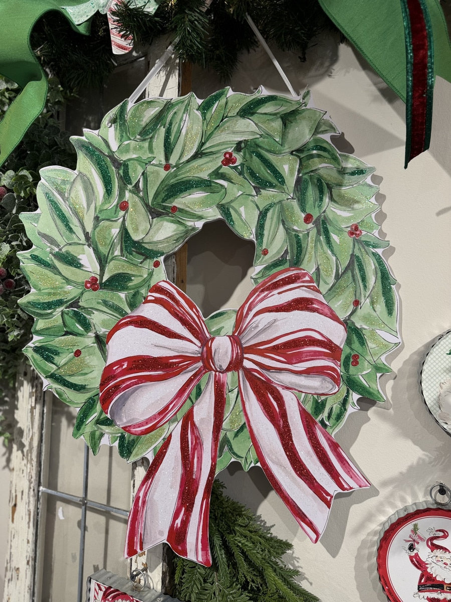 Traditional Tidings Wreath PVC Door Hanger