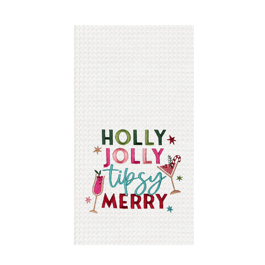 Holly Jolly Tipsy Kitchen Towel