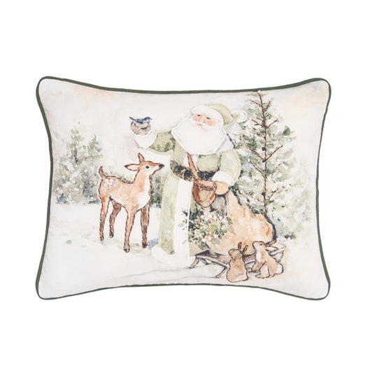 Winter Santa & Animals Pillow
