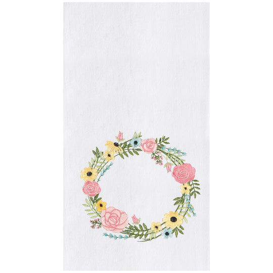 Spring Bloom Wreath Kitchen Towel