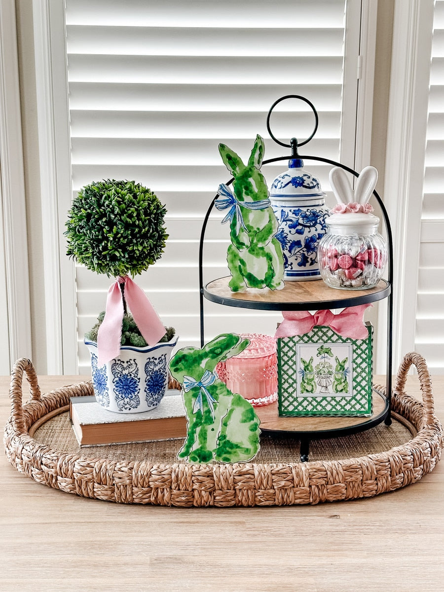 Mini Art Boxwood Bunnies