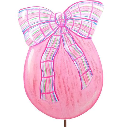 Pink Egg w/Plaid Bow Yard