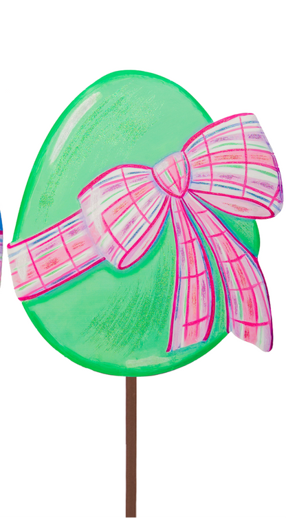 Periwinkle & Green Eggs w/Plaid Bows (2 Sizes)