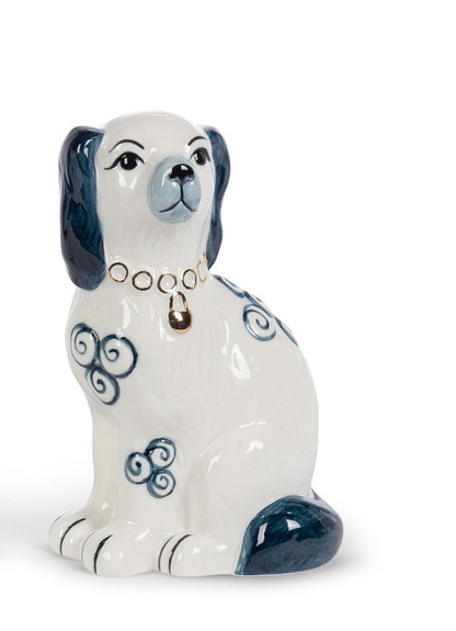 Porcelain Staffordshire Dogs Figurines - Navy Blue (2 Styles)