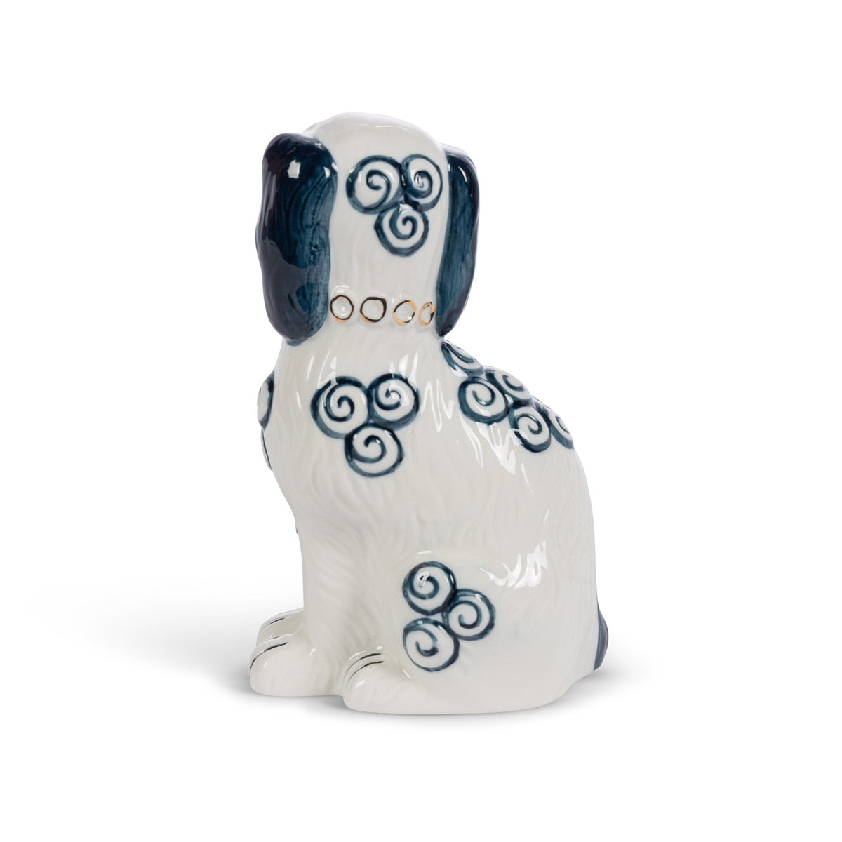 Porcelain Staffordshire Dogs Figurines - Navy Blue (2 Styles)