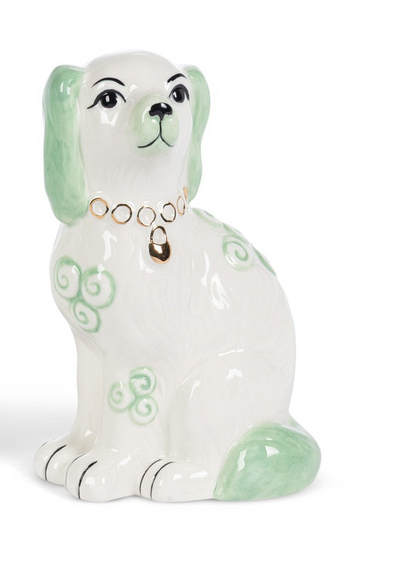 Porcelain Staffordshire Dogs Figurines - Smoke Green (2 Styles)
