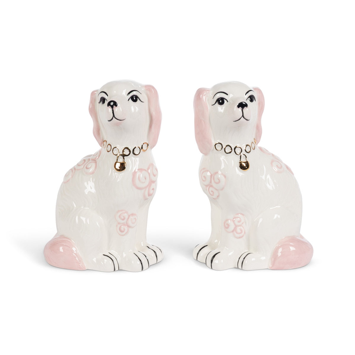 Porcelain Staffordshire Dogs Figurines - Pink (2 Styles)