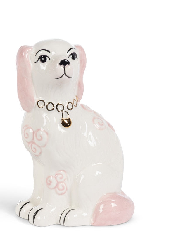 Porcelain Staffordshire Dogs Figurines - Pink (2 Styles)