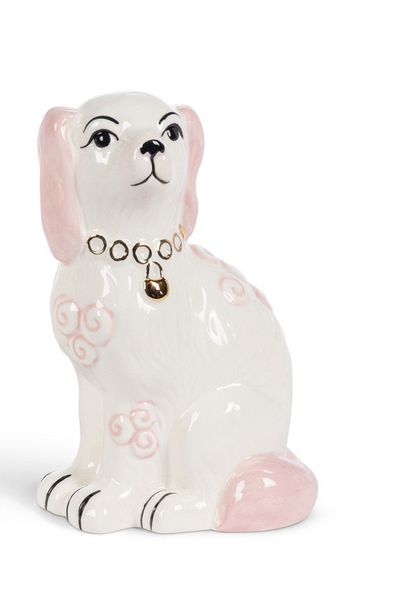 Porcelain Staffordshire Dogs Figurines - Pink (2 Styles)