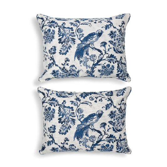 Estate Pillows, Bluebird Toile, Set of 2