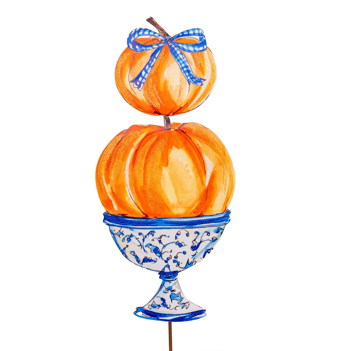 Blue Two Pumpkin Topiary