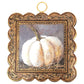 Mini Scallop Art Gilded White Pumpkin