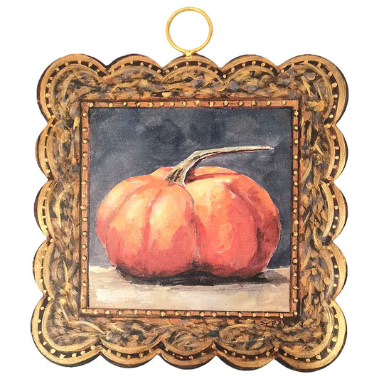 Mini Scallop Art Gilded Orange Pumpkin