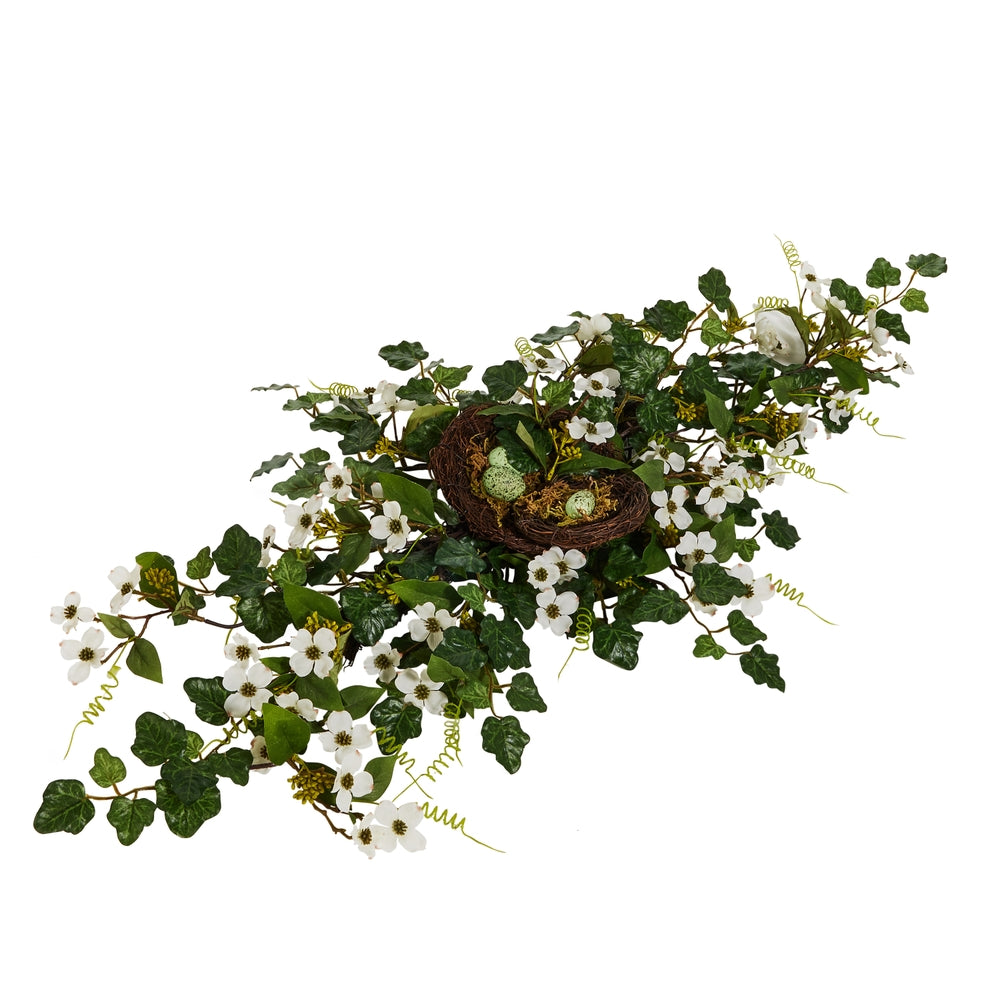 Nest Dogwood and Ivy Swag - 41.5"