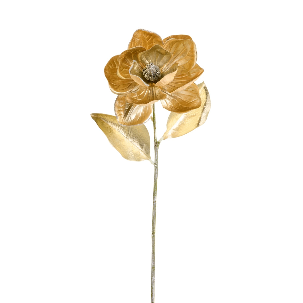 Metallic Gold Magnolia Stem - 30"