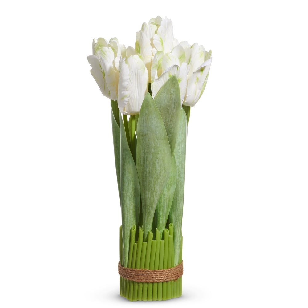 White Tulip Arrangement Drop In - 17"