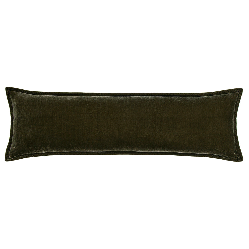 STELLA FAUX SILK VELVET LONG LUMBAR PILLOW